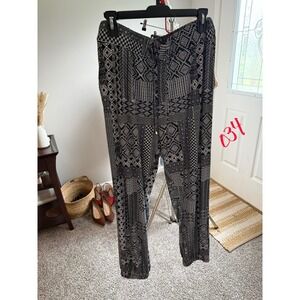 Unbranded Jogger Pants Women Medium Black White Geometric Boho Excellent Used